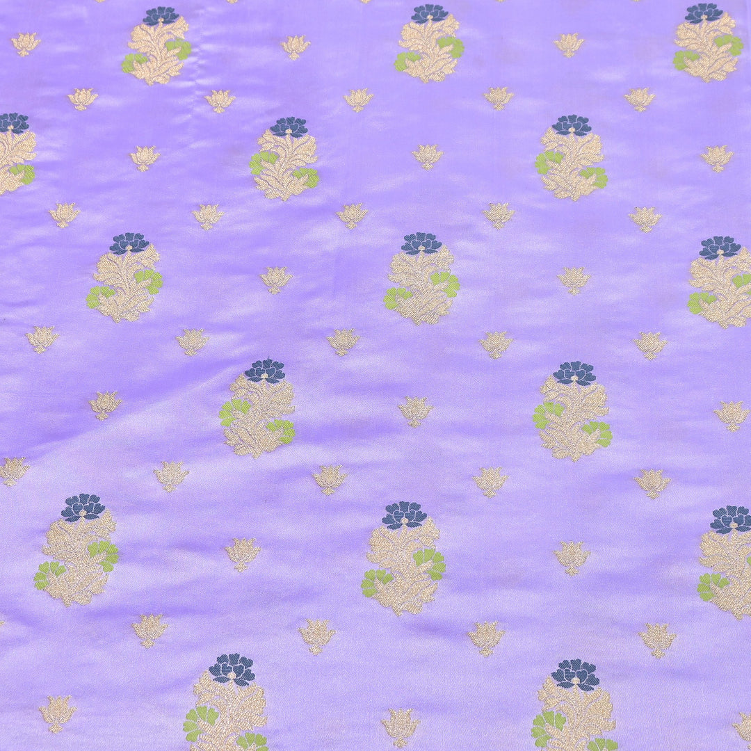 Premium Satin Mina Zari Booti Brocade Fabric | Designer Fabric | MAS425-09