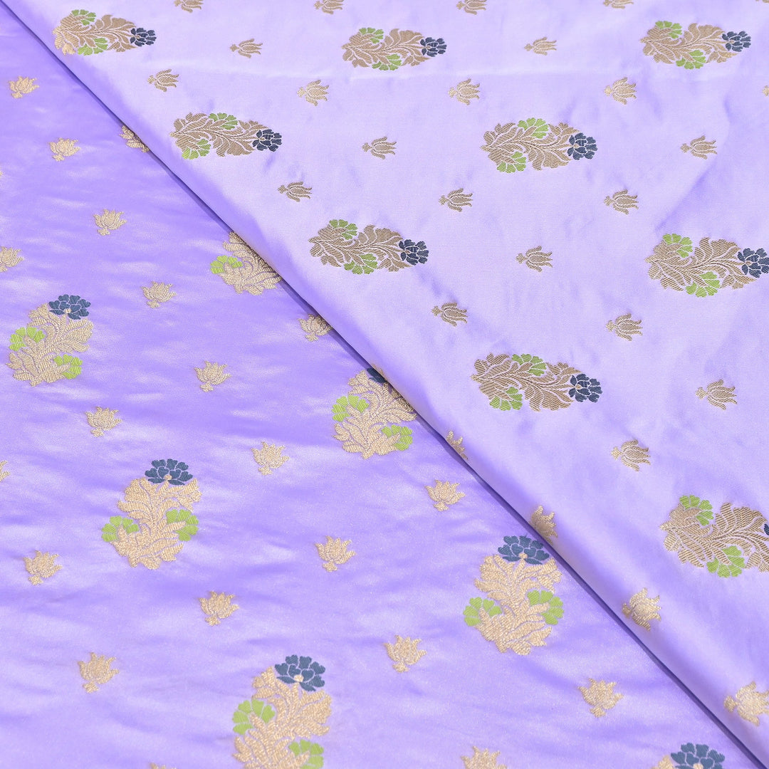 Premium Satin Mina Zari Booti Brocade Fabric | Designer Fabric | MAS425-09