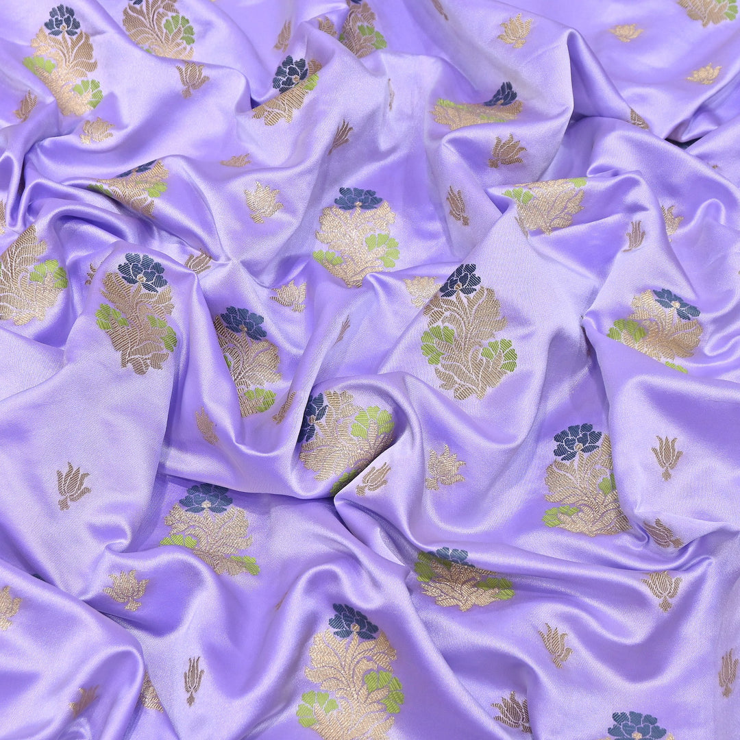 Premium Satin Mina Zari Booti Brocade Fabric | Designer Fabric | MAS425-09