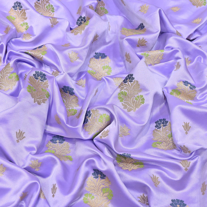 Premium Satin Mina Zari Booti Brocade Fabric | Designer Fabric | MAS425-09