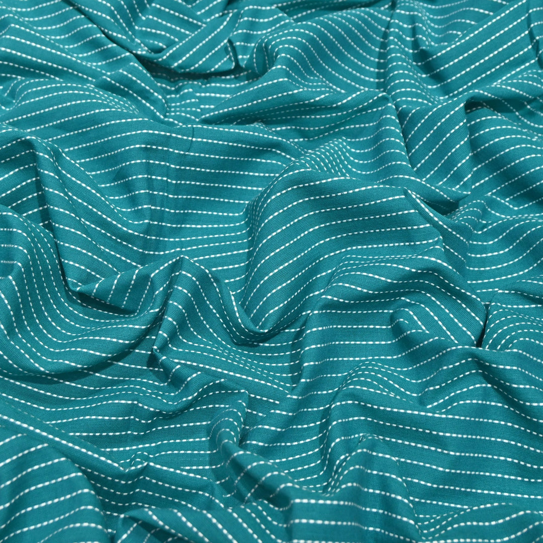 Handloom Cotton Stripe Fabric – Soft Breathable Casual Wear Fabric-MT8873-1
