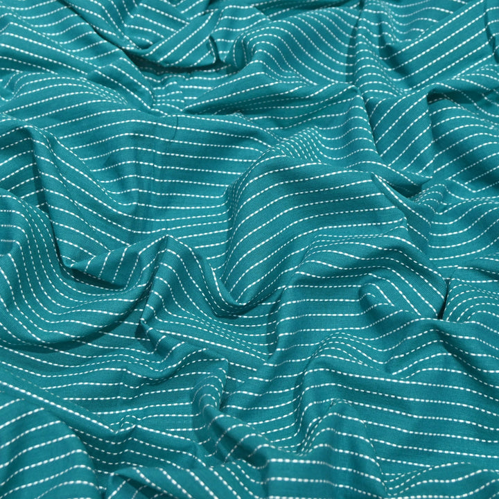 Handloom Cotton Stripe Fabric – Soft Breathable Casual Wear Fabric-MT8873-1