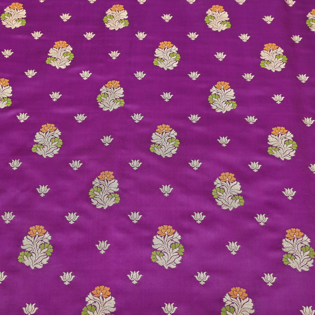 Premium Satin Mina Zari Booti Brocade Fabric | Designer Fabric | MAS425-12