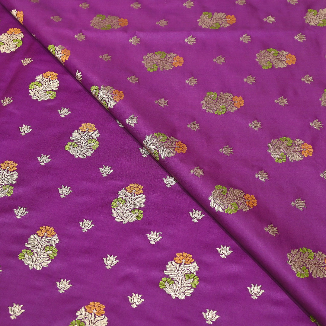 Premium Satin Mina Zari Booti Brocade Fabric | Designer Fabric | MAS425-12