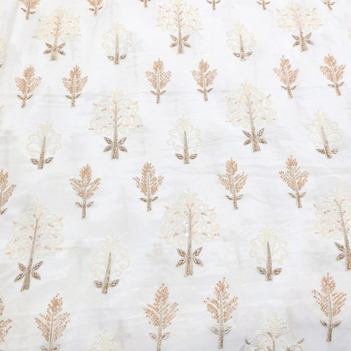 Crape Moti Embroidery | Premium Designer Embroidered Fabric | CC0025