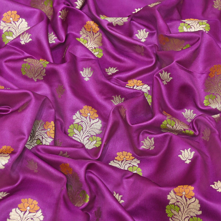 Premium Satin Mina Zari Booti Brocade Fabric | Designer Fabric | MAS425-12
