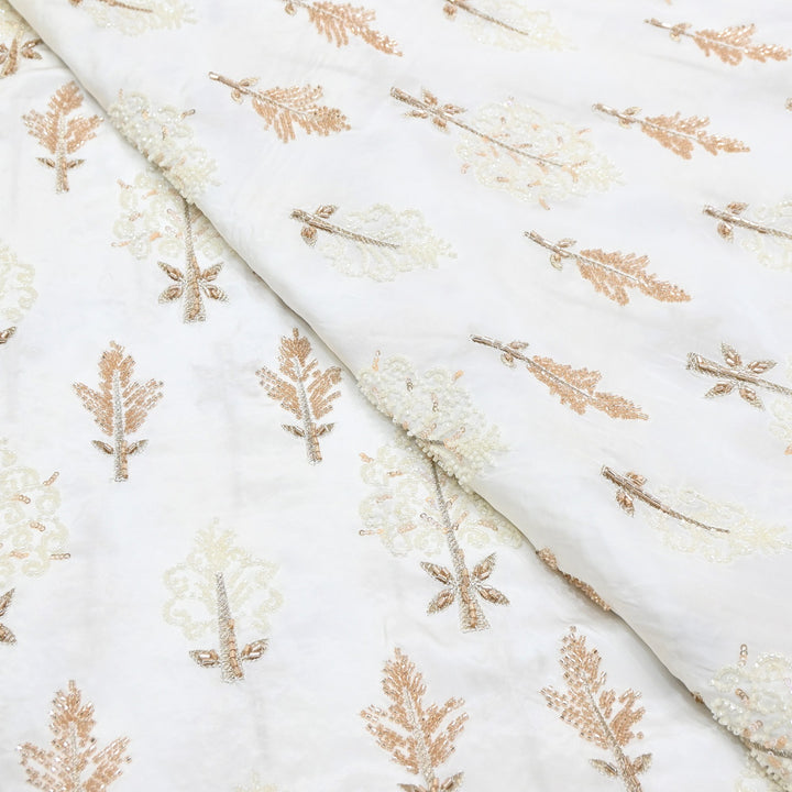 Crape Moti Embroidery | Premium Designer Embroidered Fabric | CC0025
