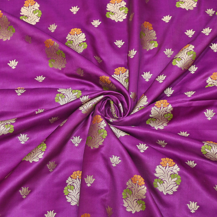 Premium Satin Mina Zari Booti Brocade Fabric | Designer Fabric | MAS425-12