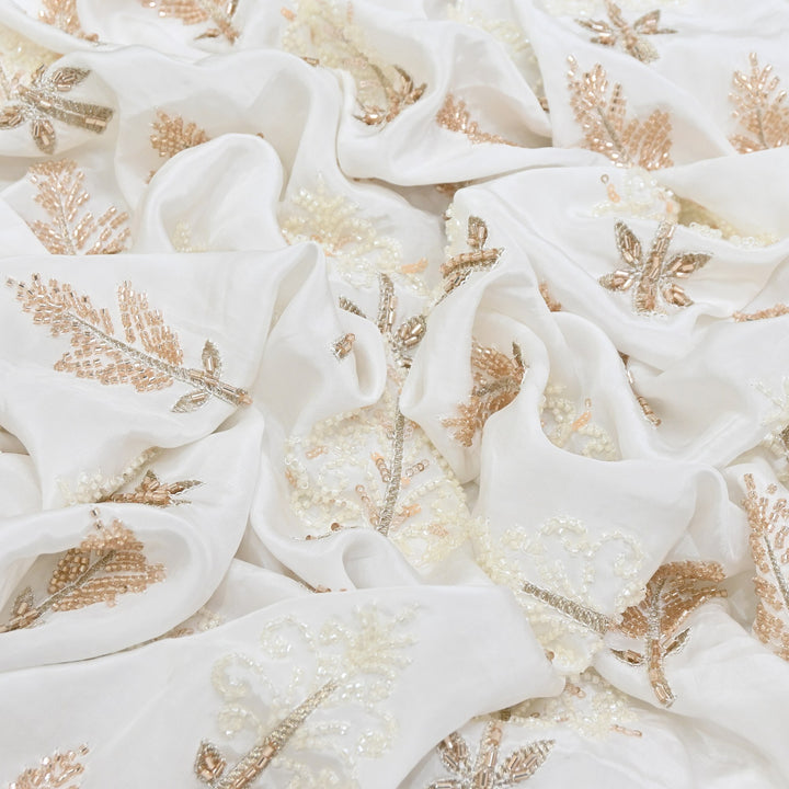 Crape Moti Embroidery | Premium Designer Embroidered Fabric | CC0025
