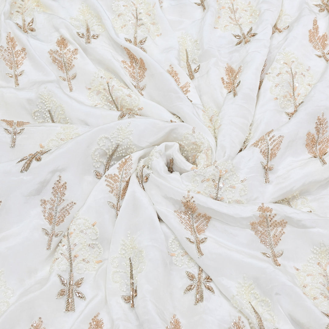 Crape Moti Embroidery | Premium Designer Embroidered Fabric | CC0025