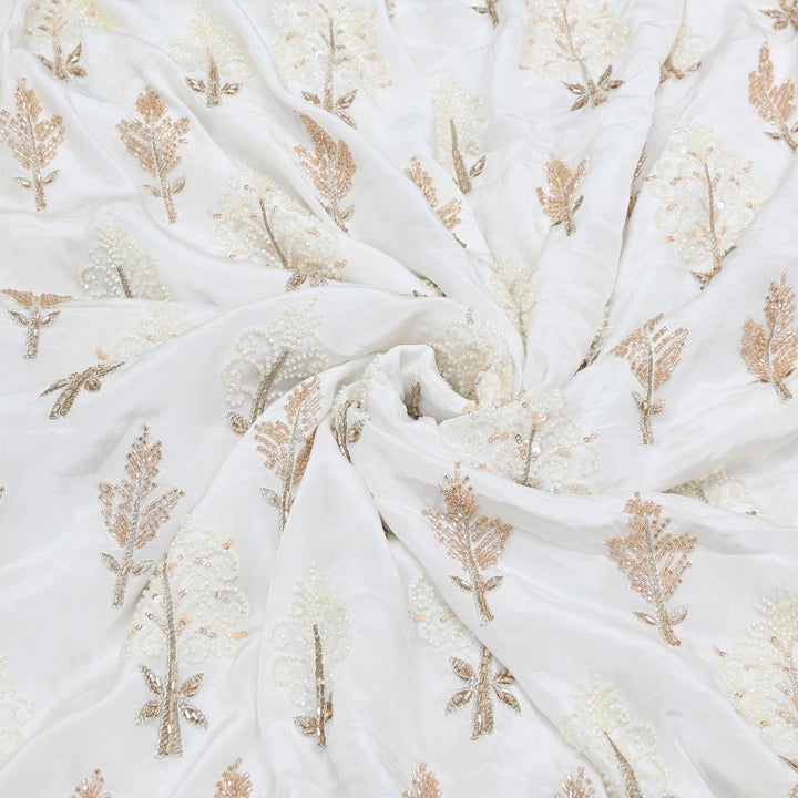 Crape Moti Embroidery | Premium Designer Embroidered Fabric | CC0025