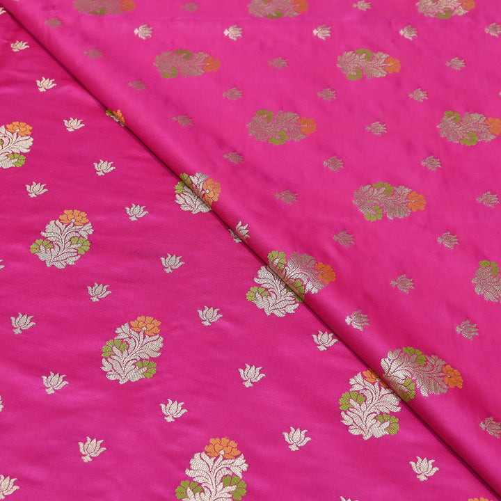 Premium Satin Mina Zari Booti Brocade Fabric | Designer Fabric | MAS425-11