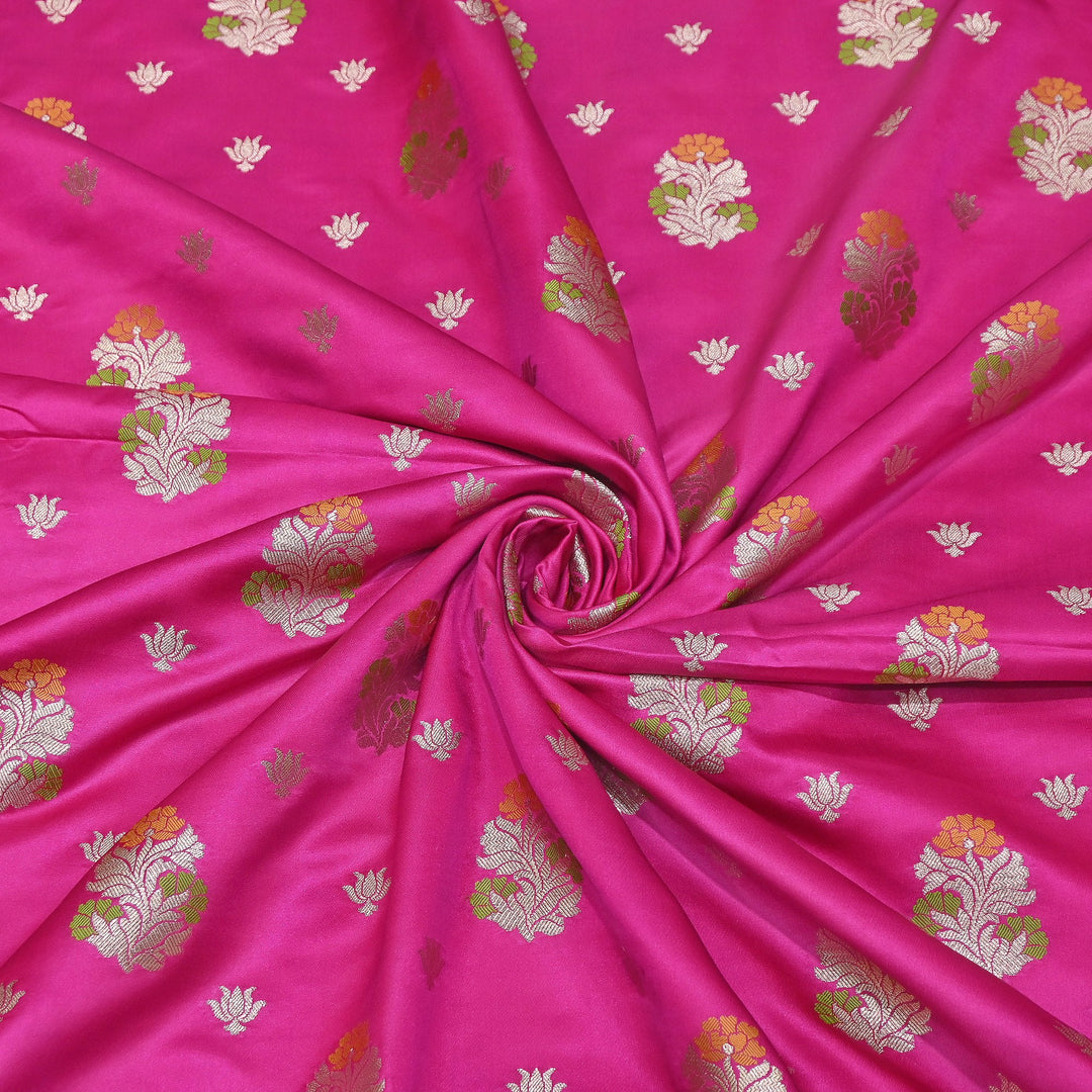 Premium Satin Mina Zari Booti Brocade Fabric | Designer Fabric | MAS425-11