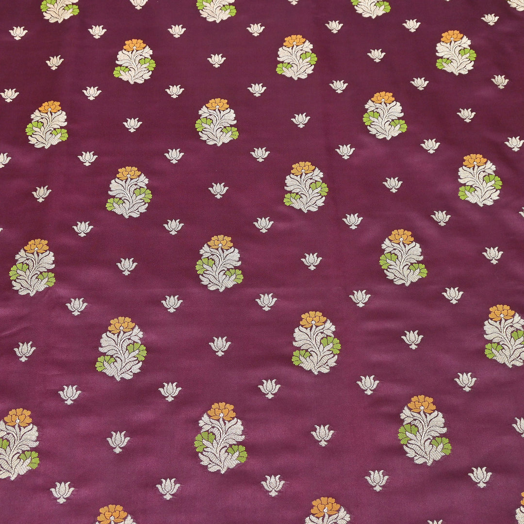 Premium Satin Mina Zari Booti Brocade Fabric | Designer Fabric | MAS425-10