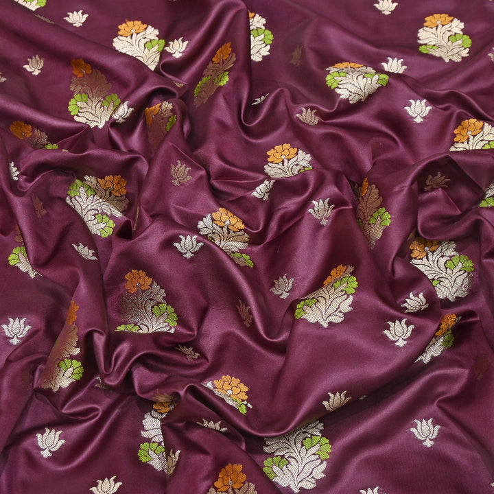 Premium Satin Mina Zari Booti Brocade Fabric | Designer Fabric | MAS425-10
