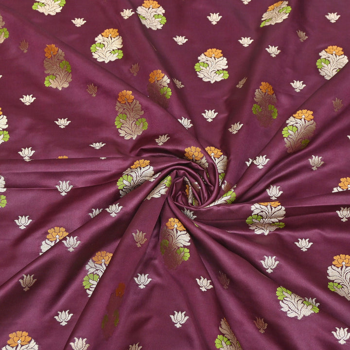 Premium Satin Mina Zari Booti Brocade Fabric | Designer Fabric | MAS425-10