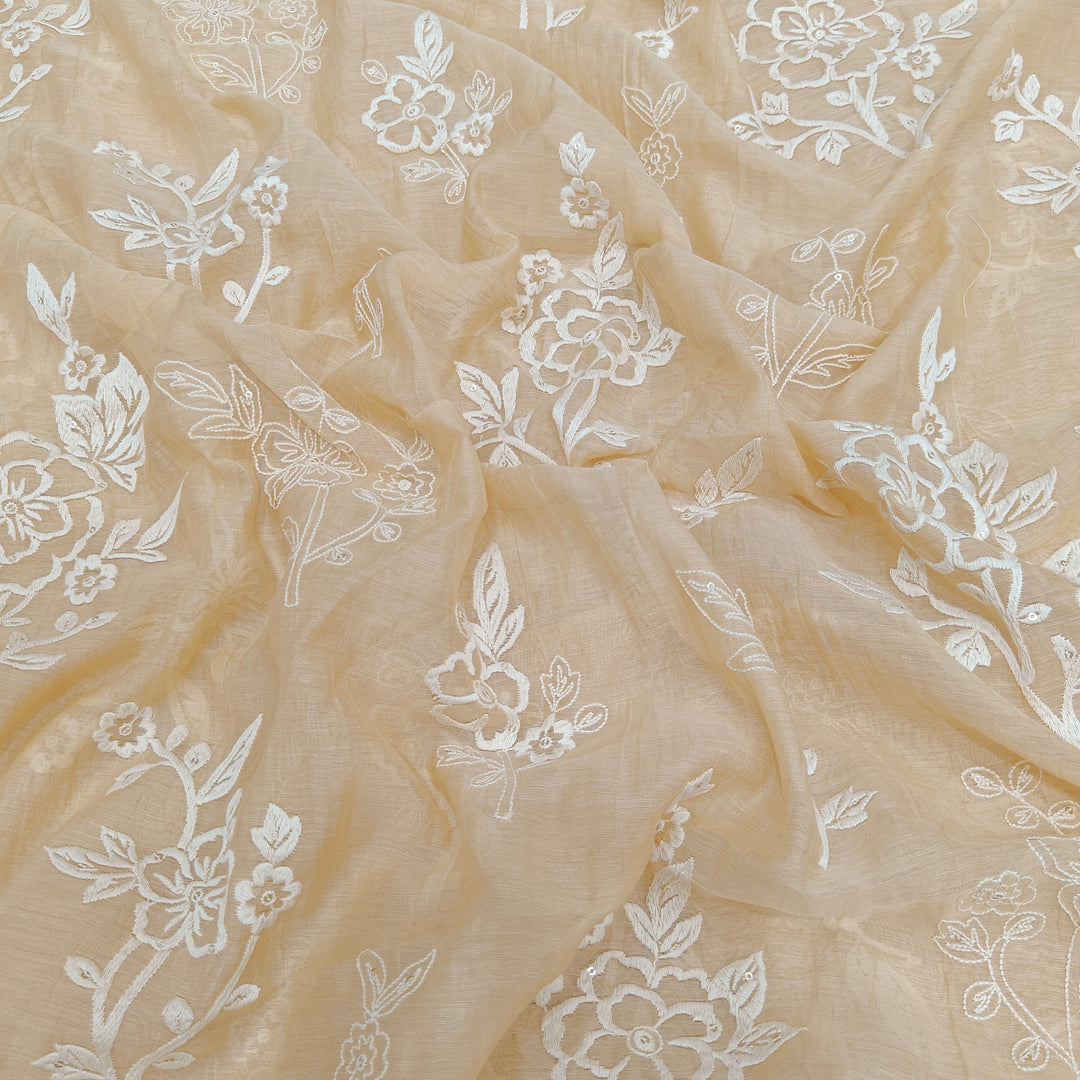 Rodeo Dust Mul Chanderi Thread Sequins Embroidery Fabrics