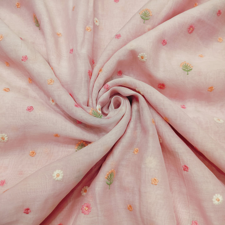 Beautiful Chanderi Multi Thread Embroidery Fabrics