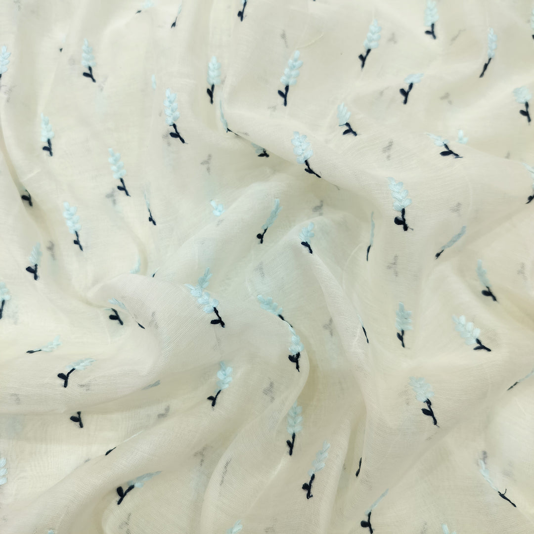 Beautiful Chanderi Multi Thread Embroidery Fabrics