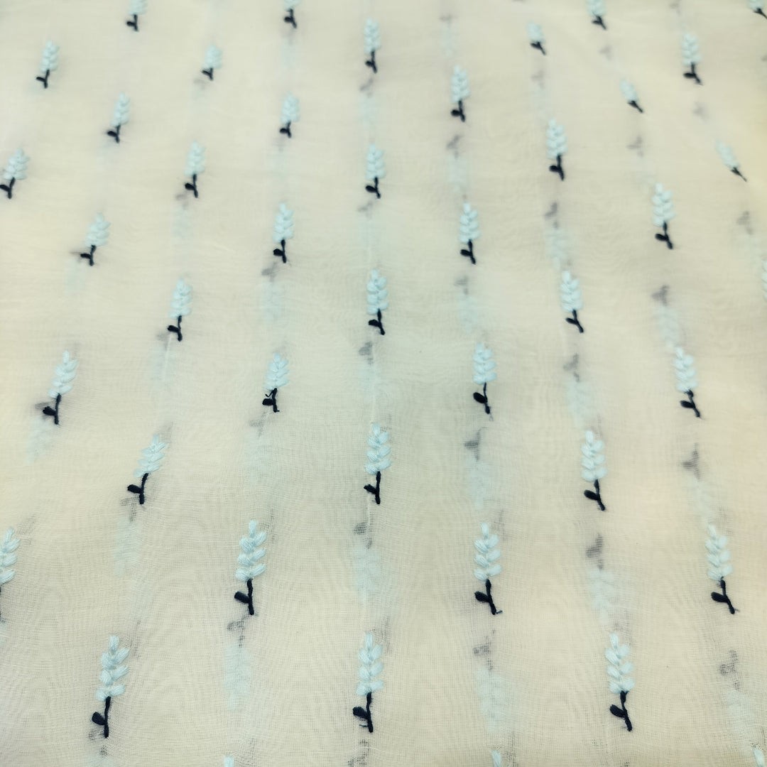 Beautiful Chanderi Multi Thread Embroidery Fabrics