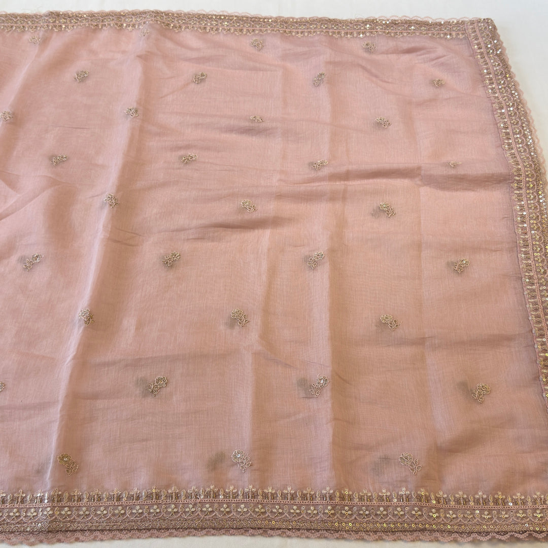 Pure Mal Cotton Zari Sequins Work Unstitched Suit Set  SKE28261-2