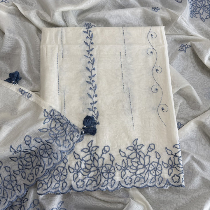 Mul Chanderi Thread Work Unstitched Suit Set-UF4125-3