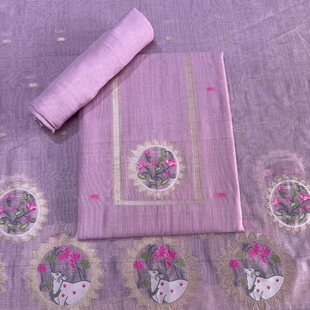 Chandei Jamdani Weaving Unstitched Suit Set-KS0002-2