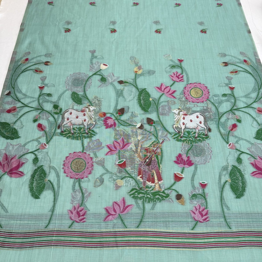 Chandei Jamdani Weaving Unstitched Suit Set-KS0171-2