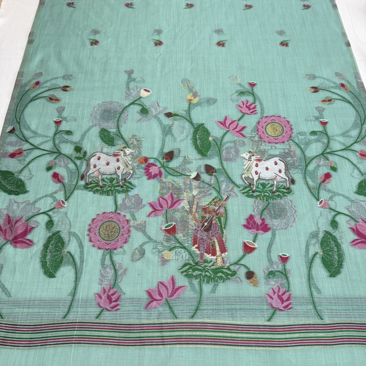 Chandei Jamdani Weaving Unstitched Suit Set-KS0171-2