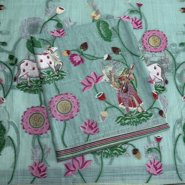 Chandei Jamdani Weaving Unstitched Suit Set-KS0171-2