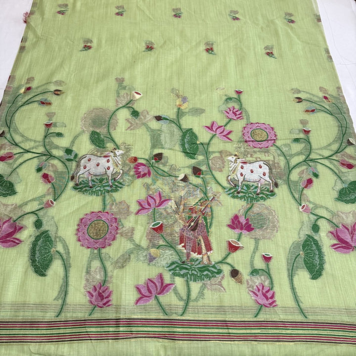 Chandei Jamdani Weaving Unstitched Suit Set-KS0171-5