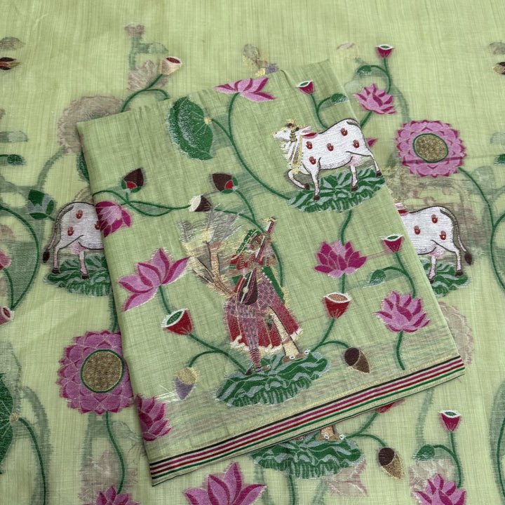 Chandei Jamdani Weaving Unstitched Suit Set-KS0171-5