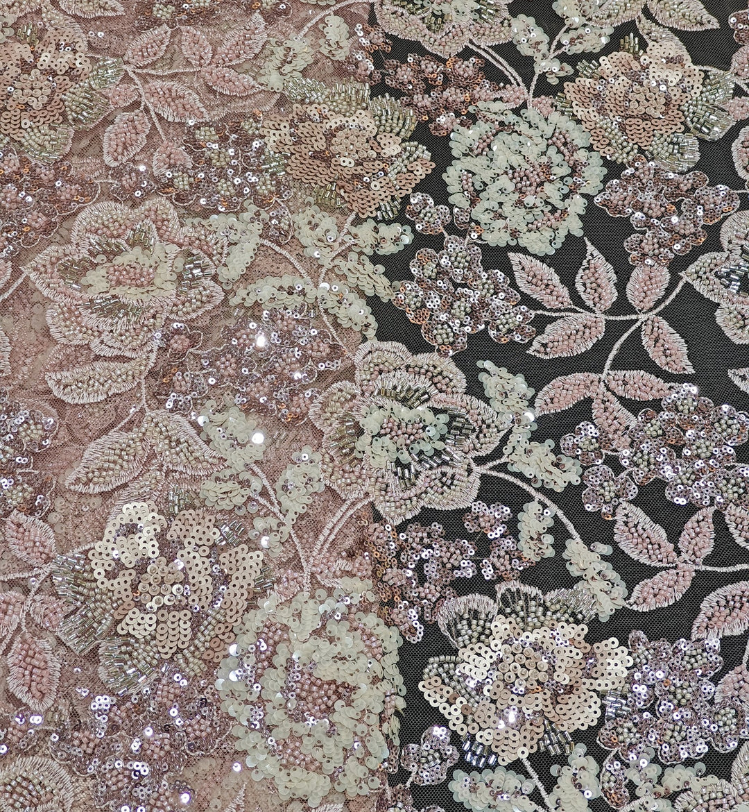 Beautiful Imported Net Cut Dana Sequins Embroidery Fabrics