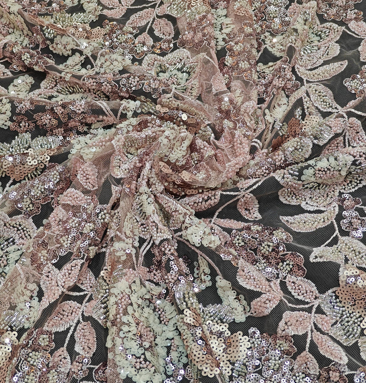 Beautiful Imported Net Cut Dana Sequins Embroidery Fabrics