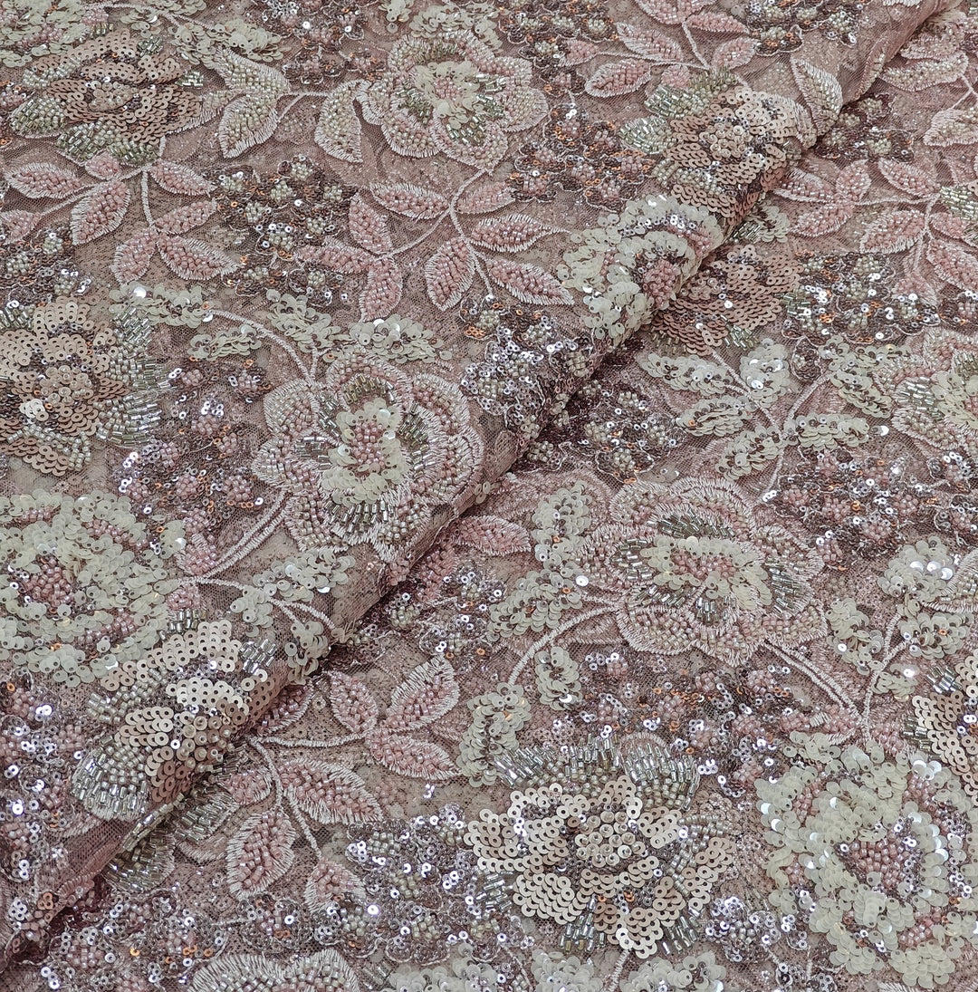 Beautiful Imported Net Cut Dana Sequins Embroidery Fabrics