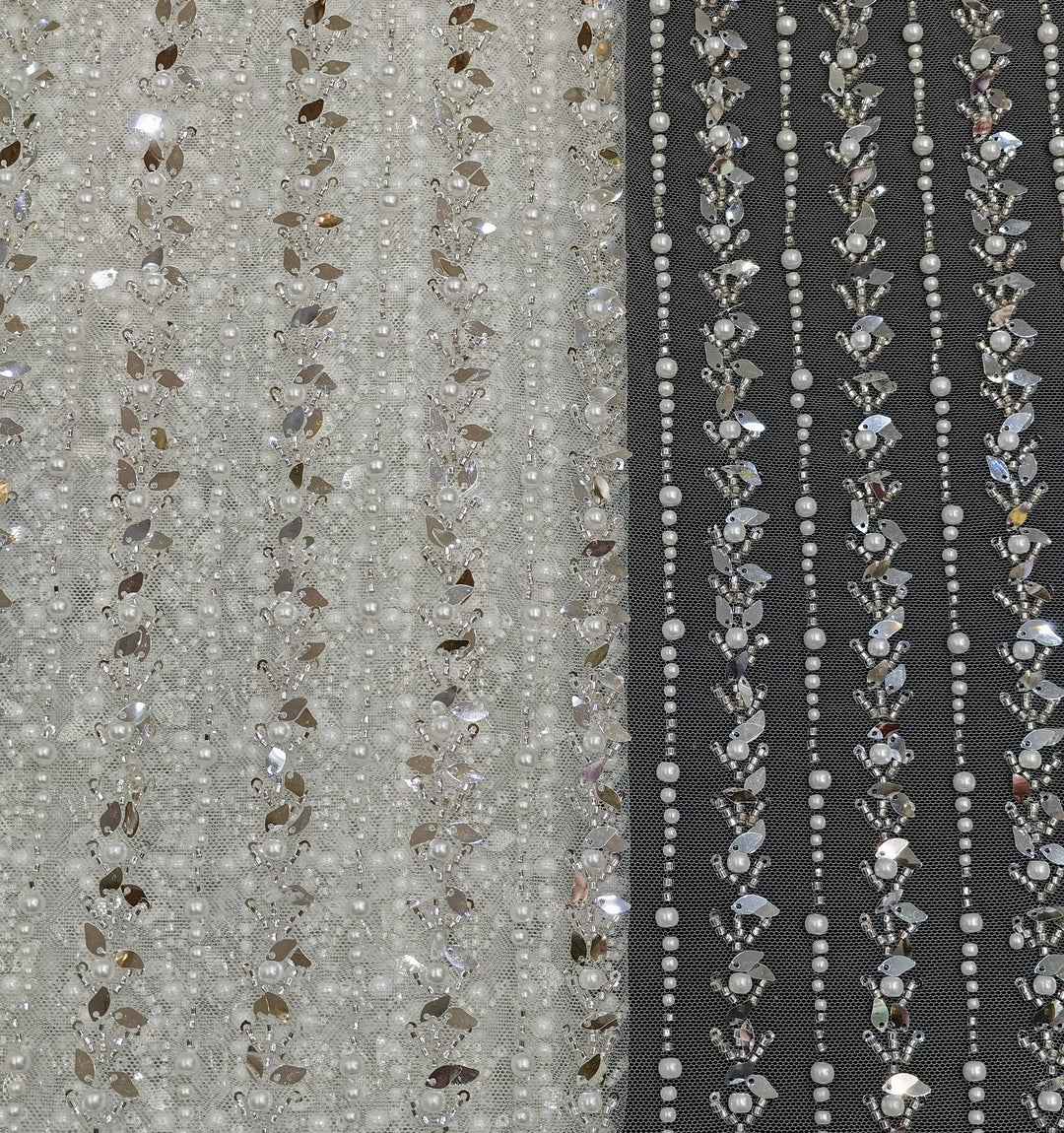 Imported Net Cut Dana Pearls Hand Embroidery Fabrics