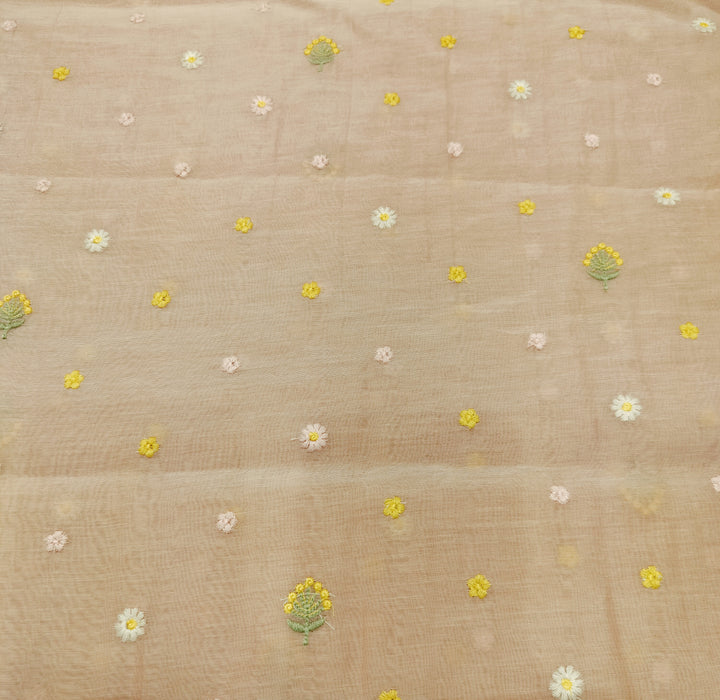 Beautiful Chanderi Multi Thread Embroidery Fabrics
