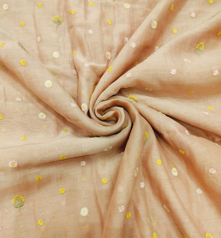 Beautiful Chanderi Multi Thread Embroidery Fabrics