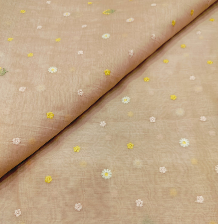 Beautiful Chanderi Multi Thread Embroidery Fabrics
