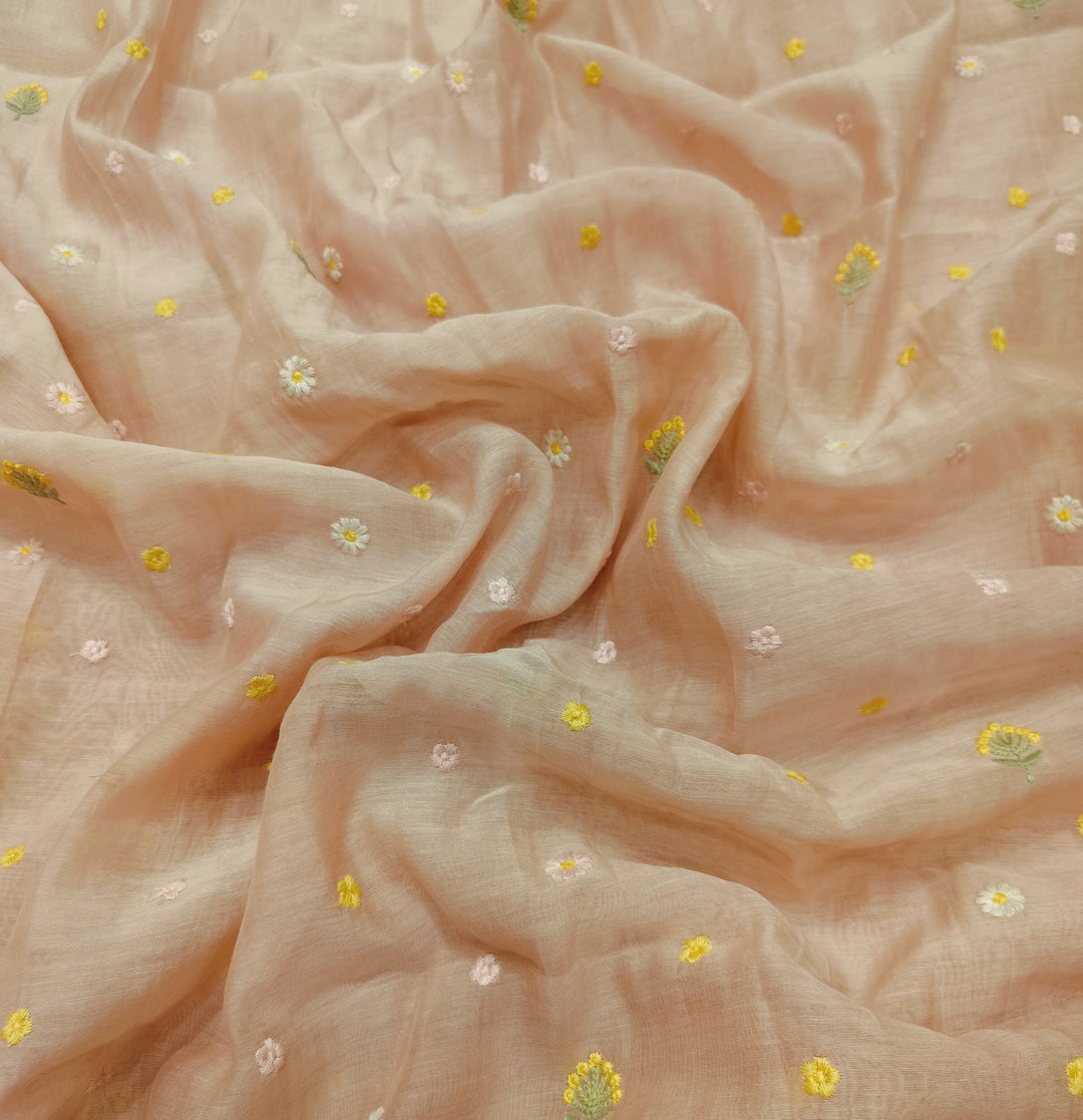 Beautiful Chanderi Multi Thread Embroidery Fabrics