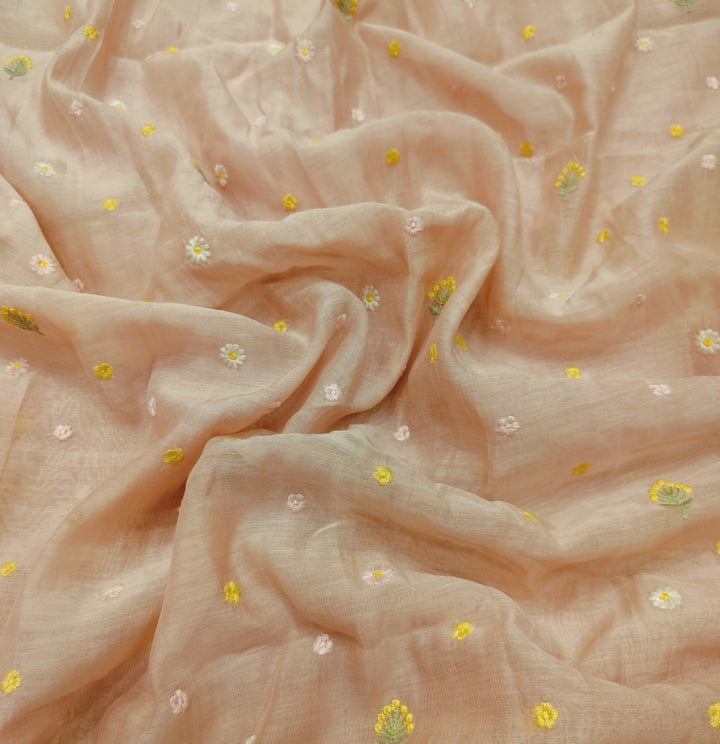 Beautiful Chanderi Multi Thread Embroidery Fabrics