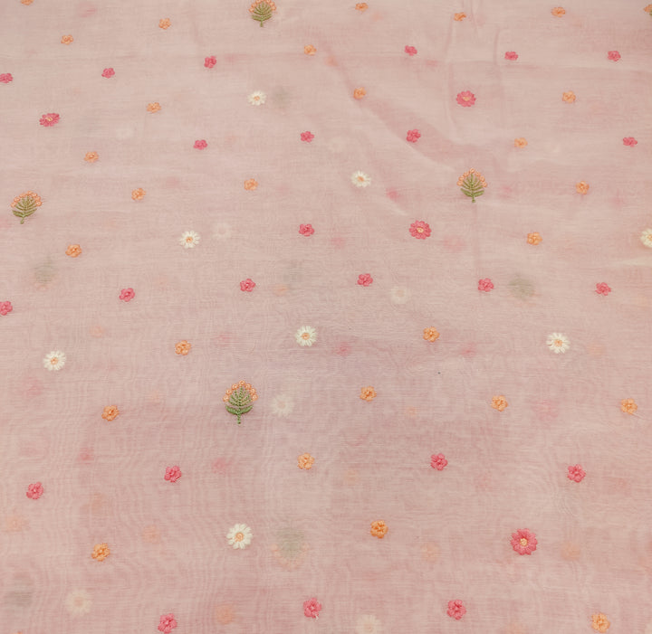 Beautiful Chanderi Multi Thread Embroidery Fabrics