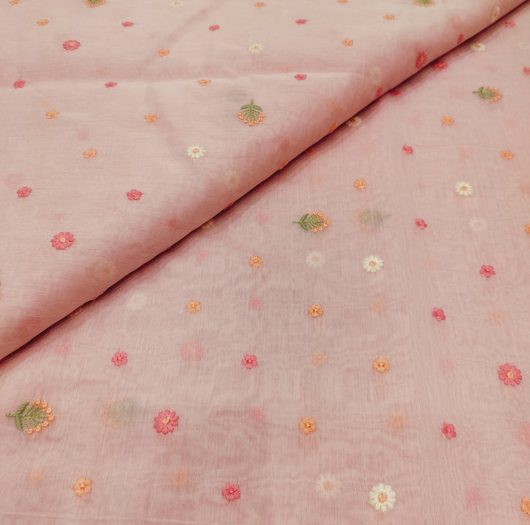 Beautiful Chanderi Multi Thread Embroidery Fabrics