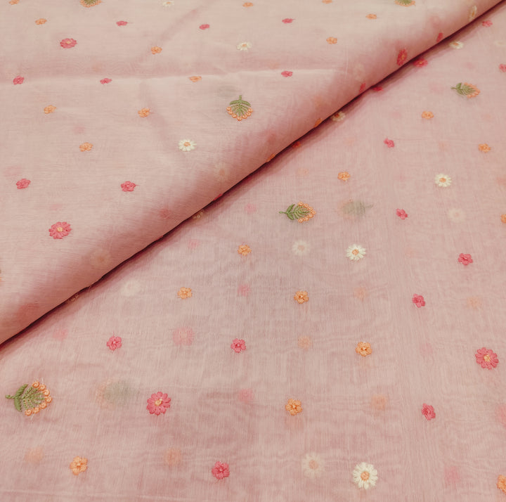 Beautiful Chanderi Multi Thread Embroidery Fabrics