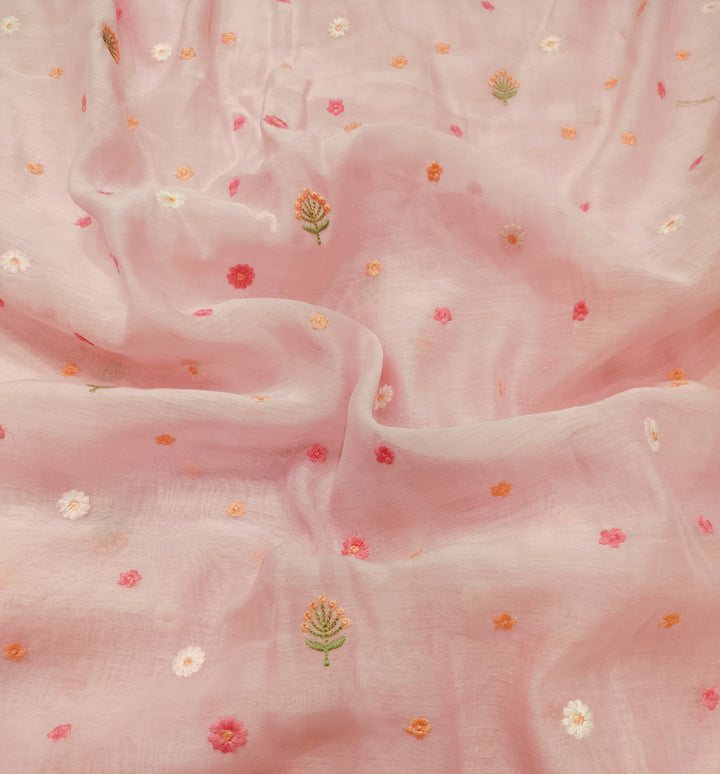 Beautiful Chanderi Multi Thread Embroidery Fabrics
