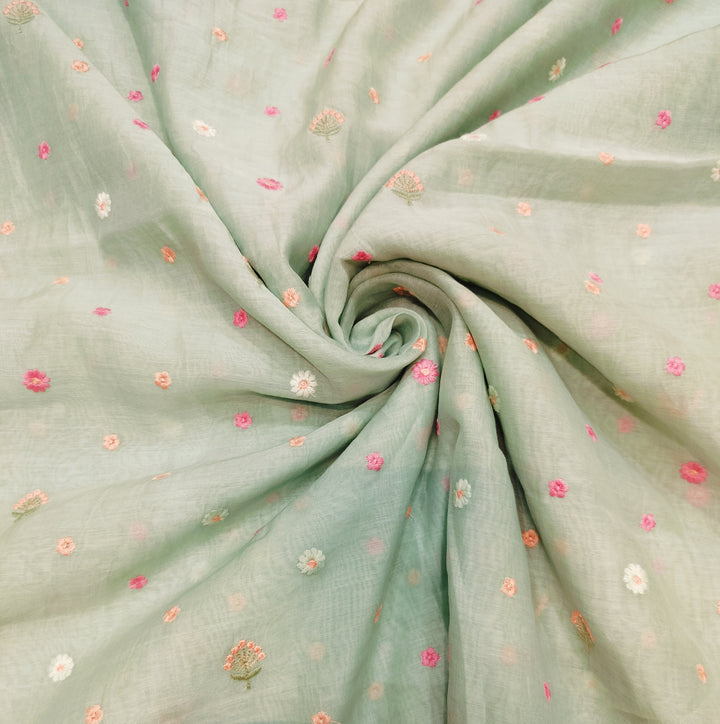 Beautiful Chanderi Multi Thread Embroidery Fabrics