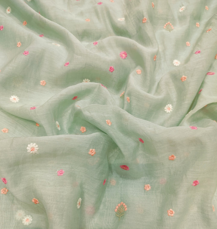 Beautiful Chanderi Multi Thread Embroidery Fabrics