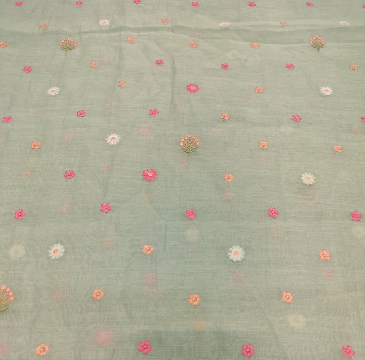 Beautiful Chanderi Multi Thread Embroidery Fabrics