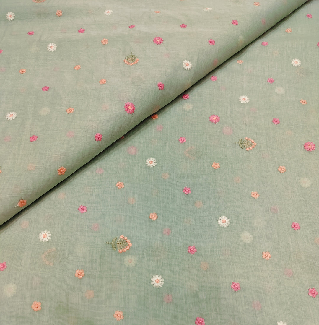 Beautiful Chanderi Multi Thread Embroidery Fabrics