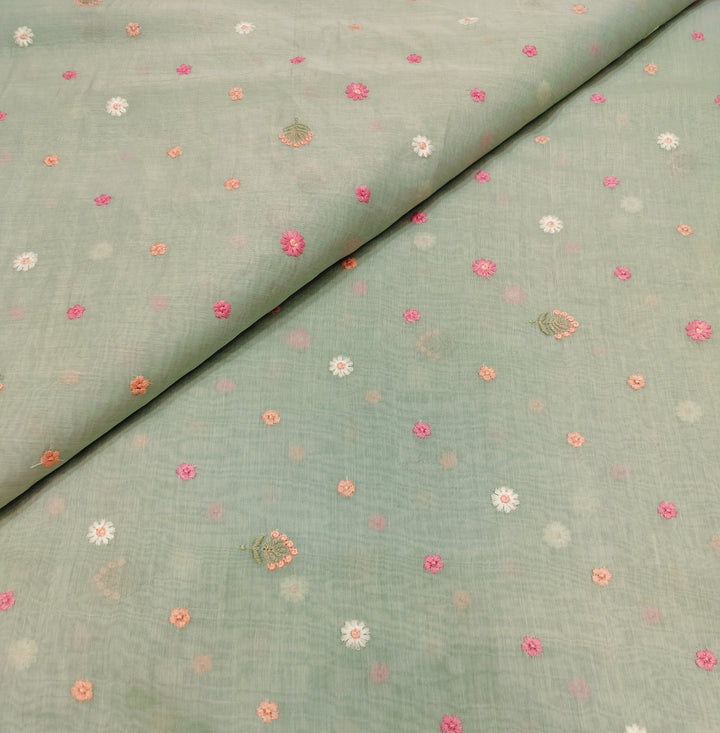 Beautiful Chanderi Multi Thread Embroidery Fabrics